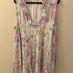 Crown & Ivy Floral Mini Dress - Pink, Blue, Green